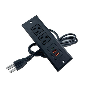 เต้ารับแบบฝังโต๊ะทำงาน Huibaili มาตรฐานอเมริกา พร้อมพอร์ต USB สำหรับสถานีงานสำนักงาน - Product Image 2
