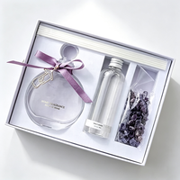 Diffuseur de parfum en verre de luxe exquis en gros avec pierres de cristal, coffret cadeau romantique personnalisable, cadeau idéal pour offrir