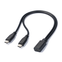 Cable Divisor USB-C Hembra a Doble USB-C Hembra en Forma de Y, Adaptador de Extensión USB C 1 a 2 para Carga