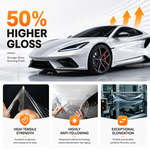 <span class=keywords><strong>Film</strong></span> de protection de peinture auto-cicatrisant en TPU liquide métallique argenté haute brillance 1,52*16m, sans bulles, pour changement de couleur automobile - Product Image 4