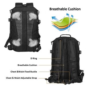 Hot Sale 900D Oxford Camouflage Pattern Hiking Rucksack <b>45L</b> MOLLE Pouch Fashionable Black Tactical <b>Backpack</b> Polyester for - Product Image 4