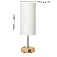 Lampe de chevet Marglice pour chambre à coucher - Lampe tactile à 3 niveaux de luminosité, ports de charge USB C et prise secteur, petite lampe pour salon