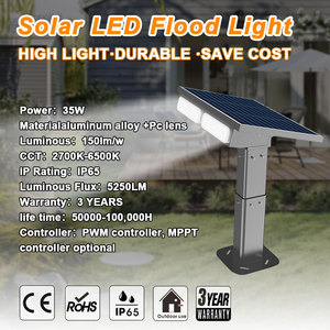 Ngoài Trời Vườn Đèn Pha Không Thấm Nước IP65 <span class=keywords><strong>35W</strong></span> Hoàng Hôn Để Bình Minh Sạc Năng Lượng Mặt Trời Nhẹ Lũ Lụt Ánh Sáng Với Pin - Product Image 2