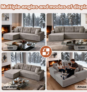 New Products Ideas Villa <b>Modern</b> Upholstered Compressed <b>Sofa</b> <b>Bed</b> L-Shape 80% Container Space Saving Ready to Ship - Product Image 2