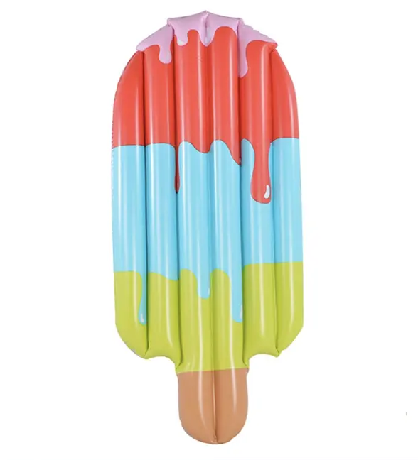 ของเล่นลอยน้ำสำหรับสระน้ำเป่าลมเสื่อไอศกรีมสีสันสดใส