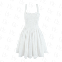 Robe midi en dentelle tissée unie pour femme, de qualité professionnelle et sur mesure - Service OEM minimaliste haut de gamme provenant d'une usine de confection