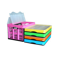Caisse logistique pliable en plastique PP durable, robuste, pour le stockage domestique, design classique en maille solide, écologique et empilable