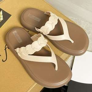 รองเท้าแตะแบบปิดนิ้วเท้ากันลื่น พื้นนุ่ม ระบายอากาศได้ดี ป้องกันกลิ่น ทำจากผ้าฝ้าย แฟชั่นทันสมัย ลายทาง ให้ความอบอุ่น พร้อมพื้นยาง - Product Image 6