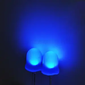 LED In-line Lamp Bead 10mm Blue Hair Blue High Light Bead Long Foot Round Head Led Light Emitting Diode
