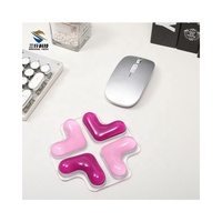 Tapis de souris en gel de forme de dessin animé sanskrite rose et violet avec repose-poignet transparent pour le jeu à domicile ou au bureau
