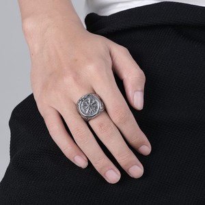 Retro Nordic style Viking rune <b>titanium</b> steel <b>ring</b> for men, large size, unique Celtic rune jewelry. - Product Image 3