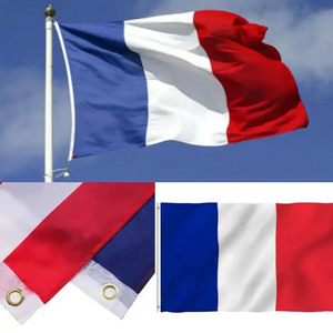 Drapeau national français 3x5FT 100% polyester, bannière doublement cousue avec œillets en laiton pour événements sportifs et célébrations - Product Image 2