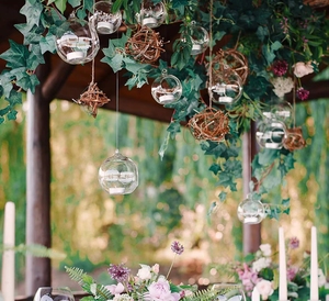 เชิงเทียนแก้วแบบแขวน,ที่วางเทียนทีไลท์ที่วางแก้วซุ้มแก้วต้นไม้ในร่มกลางแจ้ง - Product Image 5