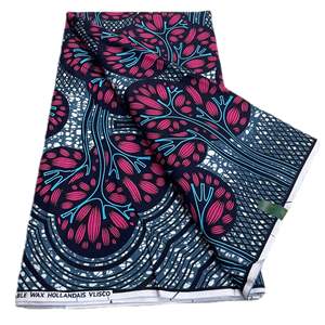 <span class=keywords><strong>Pagne</strong></span> Super Real Wax 100% Coton <span class=keywords><strong>6</strong></span> <span class=keywords><strong>Yards</strong></span> Tissu Africain Batik Dentelle pour Robes Tissé Loincloth Hollandais pour Chemises et Sacs - Product Image 3