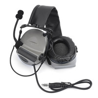 WASDN Headphone Taktis Headset Interkom Peredam Kebisingan Aktif IPX-4 Tahan Air Over Ear untuk Olahraga & Game Taktis WZ041