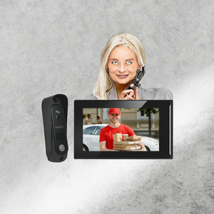 Kit de sistema de videoportero con cable de 4,3 pulgadas con una cámara exterior y dos monitores sistema de seguridad de intercomunicación para el hogar con timbre - Product Image 1