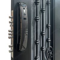 Porte d'entrée double en fer forgé à arche, portes doubles de sécurité turques, portes extérieures en fer noir