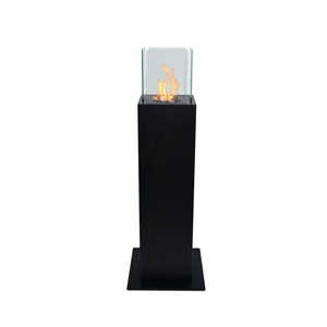 Chimenea de bioetanol negra DIVINA FIRE CAPRI 70, acero inoxidable, calidad superior, independiente, jardín, chimeneas biodegradables - Product Image 1