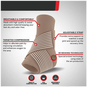 Para <span class=keywords><strong>Amazon</strong></span> Soporte de tobillo ajustable personalizado Soporte ortopédico para pies con férula nocturna Mangas protectoras para fascitis plantar - Product Image 3