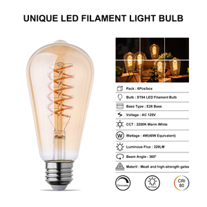 Dây Tóc Linh Hoạt Tự Làm Thiết Kế Mới 4W C35 <span class=keywords><strong>A60</strong></span> ST64 C35 G95 G125 T30 Bóng Đèn Dây Tóc Xoắn Ốc <span class=keywords><strong>LED</strong></span> Để Trang Trí Ngày Lễ - Product Image 6