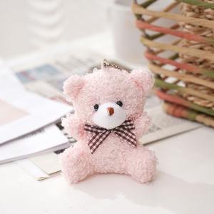 Mini poupée ours en peluche assise 8cm jouet en peluche douce cravate à carreaux fête d'anniversaire décoration de mariage cadeaux - Product Image 4