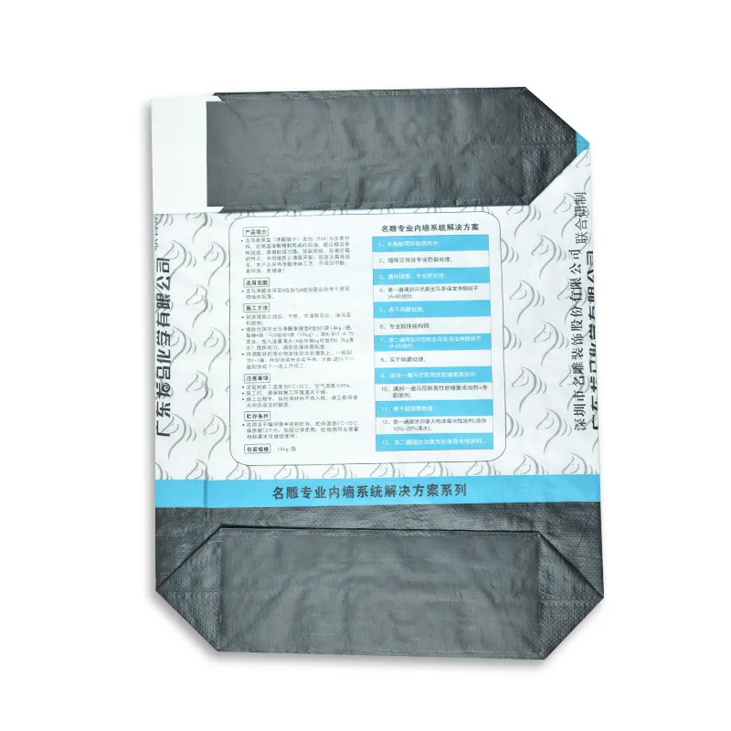 Polypropylene Plastic Bags 50kg 25kg Square Bottom Industrial Plastic Pp Woven Ad Star Cement Bulk Bags