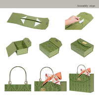 Boîte cadeau décorative de luxe verte avec logo personnalisé pour mariage, anniversaire, grand format, avec couvercles magnétiques