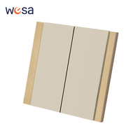 Interruptores y Enchufes de Pared WESA Ultrafinos con Botón Pulsador EU 1/2/3 Vías, Enchufe de Alimentación de 1 Vía, Combinación Libre, Diseño Moderno de Lujo