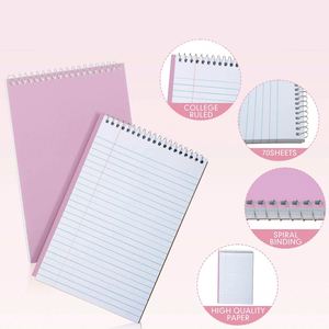 A5 <b>Pink</b> Hardcover <b>Gift</b> School Use High Quality Student Custom College Ruled Spiral Notebook - Product Image 1