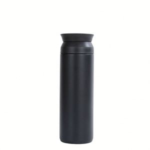 Mug isotherme japonais en acier inoxydable 304 de 500 ml avec infuseur à thé, couvercle plat, poignée simple, tasse de voiture pour femme, idéal pour l'extérieur - Product Image 2