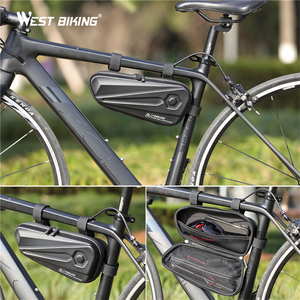 WEST BIKING Nouveau design Sacoche de cadre de vélo rigide pour téléphone, étanche, pour VTT et vélo de route, sacoche triangulaire - Product Image 6