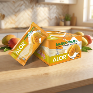 ALOR HALAL Sweet Cream Freeze-Dried Mango Sugar Wafers Low-Carb Low-Fat Crispy Gluten-Free Fruity Sachet Individually Packed - Product Image 5