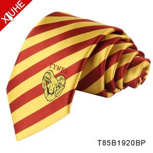 Fashion Classic High Quality OEM <strong>Tie</strong> <strong>Red</strong> Stripe School Uniform Necktie Jacquard Custom Logo Polyester <strong>Tie</strong> - Product Image 2