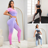 Pantalon de yoga respirant taille haute à séchage rapide avec fonction de changement de couleur ensemble de vêtements de sport d'entraînement de levage des fesses
