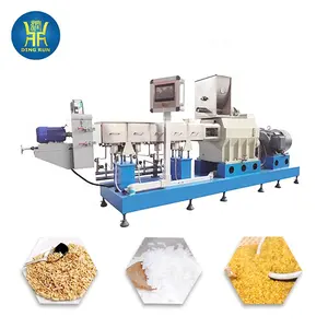 china new automatic double screw extruder machinery frk artificial rice 1t per hour nutritional rice production line