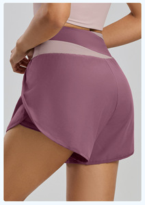 Hochgeschnittene Cross-Band-Shorts für Damen 2-in-1 Workout-Shorts Schnelltrocknend Anti-Scheuer-Innenfutter mit Tasche Jogging-Gym-Yoga-Shorts Großhandel - Product Image 5