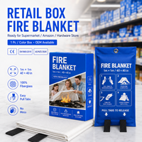 Couverture anti-feu en fibre de verre 40x40 pouces certifiée CE, emballage individuel en boîte couleur pour la sécurité incendie des graisses de cuisine