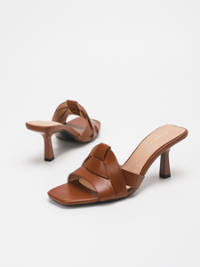 1828-6 Méga Soldes d'Été Chaussons et <span class=keywords><strong>Sandales</strong></span> à Talons Plein Air Couleur Unie Grande Taille pour <span class=keywords><strong>Femme</strong></span> Tendance Mode - Product Image 4