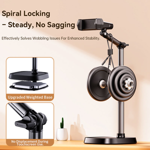 Professionnel T10 360 °   Support de téléphone réglable <span class=keywords><strong>pour</strong></span> diffusion en direct, <span class=keywords><strong>trépied</strong></span> robuste avec base épaissie - Product Image 5