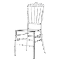 Chaise Charivari en cristal de polycarbonate transparent de haute qualité Fabrication en Chine empilable résine mariée et marié chaise de fête de mariage