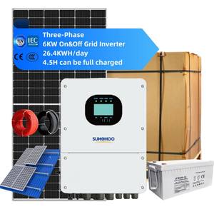 Sunoren 380V 6KWハイブリッド鉛蓄電池ソーラーパネルシステム住宅用ソーラーシステム価格表ソーラーエネルギーシステム - Product Image 1