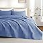 Ensemble de literie pour lit queen-size, couvre-lits légers gris bleuté, réversible, 3 pièces avec 2 taies d'oreiller