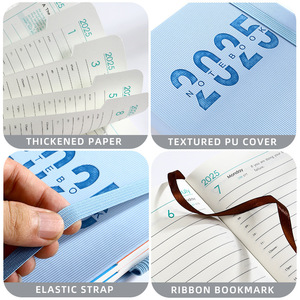 <span class=keywords><strong>2025</strong></span> biểu tượng tùy chỉnh năm mới cá nhân độc đáo kết cấu PU Bìa kế hoạch Nhật Ký và lịch với dây đeo đàn hồi & Ribbon Bookmark - Product Image 4