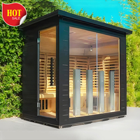 Sauna extérieur et aire de repos Maison en bois Baignoires spa préfabriquées Salles de sauna Tube de bain