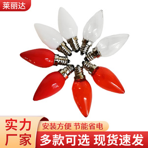 LED <b>Candle</b> Light Bulb <b>Red</b> And Clear E14 Base For Altar Decoration - Product Image 5