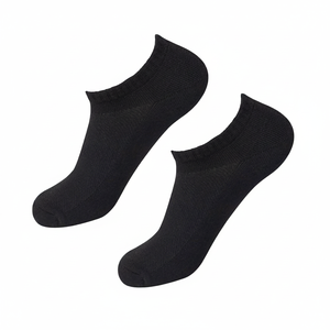 Girl's <b>Black</b> Nylon Ankle <b>Socks</b> Breathable Warm Knitted Custom Printed Striped Light Disposable for Daily Use for Summer Spring - Product Image 2