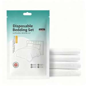 Einweg-Bettwäsche-Set aus Vliesstoff, 4-teilig, King-Size, für Hotel, Resort, Spa - Product Image 1