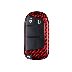 Funda de fibra de carbono para llave de coche, accesorios de <span class=keywords><strong>Interior</strong></span> para Jeep, <span class=keywords><strong>Dodge</strong></span> - Product Image 4