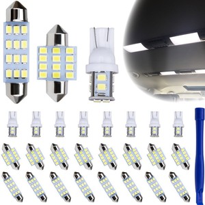 <b>Car</b> LED <b>Interior</b> <b>Light</b> Kit 24pc T10 Dual-Point Reading License Plate Roof <b>Light</b> White Blue Ice Blue With Pry Bar - Product Image 2