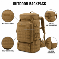 Sac à dos tactique de chasse en plein air personnalisé OEM ODM, système MOLLE, vente en gros directe d'usine, faible MOQ, durable, résistant à l'eau, pour le camping